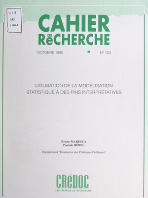 cover image of Utilisation de la modélisation statistique à des fins interprétatives